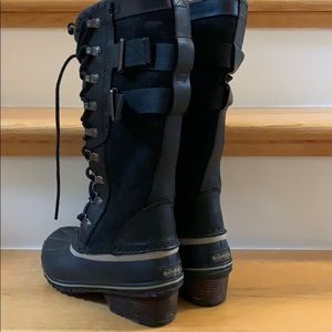 Sorel winter fall black boots 7